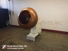 Toronto Coppersmithing, 40" diameter, copper, ribbed, apple shaped, coating pan, 40" diameter x 29" deep