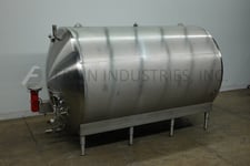 4200 gallon Feldmeier, 304 Stainless Steel horizontal tank, 90" diameter x 140" straight wall, dish ends