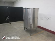 226 gallon Chem Tek, 304 Stainless Steel single wall tank, 38" diameter x 47" straight wall, lift up lid