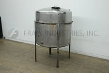 1000 gallon 304 Stainless Steel single wall tank, 72" diameter x 60" straight wall, dome top, dish bottom