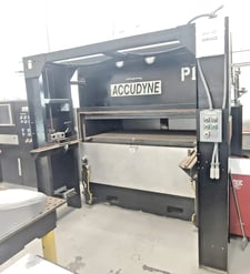 200 Ton, Accudyne, 36" x 72" hydraulic vacuum press, 750° heated plattens