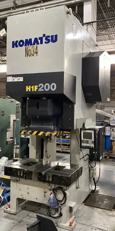 220 Ton, Komatsu #H1F200-11, gap frame servo press, 9.84" stroke,SIT4 Control, 2012,S44306