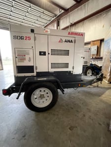 22 KW Airman #SDG25S, Trailer Mounted, Tier 4, sound attenuated enclosure, 120/240/208/277/480 Volts, 632