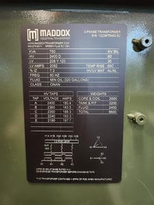 750 KVA 2400 Delta Primary, 208Y/120 Secondary, Padmount Transformer, Ready To Ship