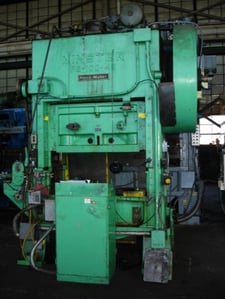 100 Ton, Minster #P2-100-48, straight side double crank press, right hand fluwheel, 2" stroke, 19" Shut