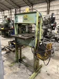 50 Ton, Enerpac, hydraulic H-frame press, 6" stroke, 28.75" btwn side frames, 13" x12" table