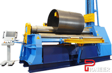 96" x .63" Parmigiani #VBH-2600-16, 4-roll plate bending roll, hydraulic, 11.42" roll diameter, new
