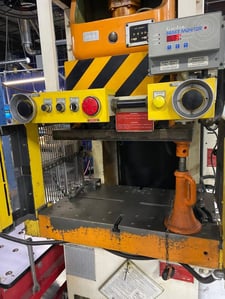 66 Ton, Aida #NC1-60, gap frame press, 6.69" stroke, 15.1" Shut Height, 45-85 SPM, air clutch, 1985