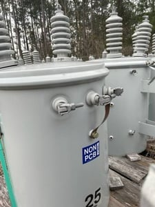 Image for 25 KVA 19900/34500Y Primary 120/240 Secondary, XMFR pole mounted, double bushing, new unused (20 available)