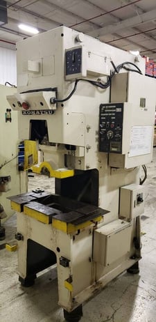 50 Ton, Komatsu #OBS-45, 3.9" stroke, 9.8" Shut Height, 2.4" adj., 31.5" x17.7" bed, 80 SPM, air clutch, 1981