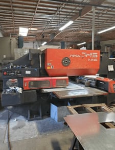 33 Ton, Amada #Pega-345-King, CNC turret punch, 58 station, 2 automatic index, Amadan 04PC, ball transfer