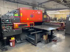 33 Ton, Amada #Pega-357, CNC turret punch, 58 station, 2 automatic index, Amadan 04PC, ball transfer table, 2