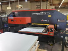 22 Ton, Amada #Vipros-255, CNC turret punch, 31 station, 3 automatic index, Fanuc 18P, 2 work clamps, 2000
