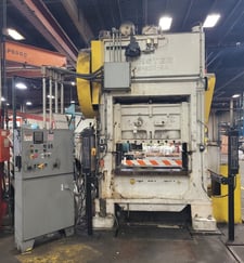 200 Ton, Minster #P2-200-54, straight side double crank, 2" stroke, 22" Shut Height, 6" adj., 70-210 SPM