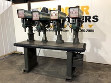 4 Spindle Powermatic #1200, gang drill w/tapping, 24" x80" table, 6" stroke, 10-1/2" throat, #18189