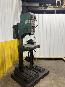 27" Grizzly #G0756, heavy duty drilling & tapping single spindle drill, 22" x22" table, #16885
