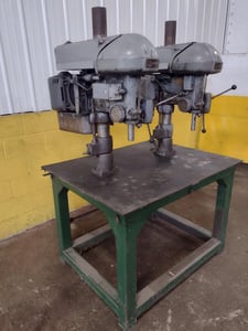 2 Spindle Atlas Clausing #1800, 20" gang drill with power feed, s/n #002999/002958, #16676