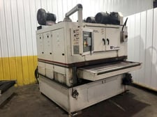 63" Midwest Automation #N3-6375, 3 head wet type belt deburring grinding machine, #18225