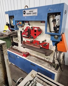 6" x 6" x 1/2" Mubea #HIW-1000/340, hydraulic ironworker, 110 ton, 10 HP, 2000