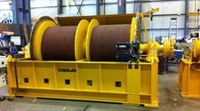 7.5 Ton, Timberland Mine Hoist, unused surplus, 15000 lb line pull, 2 drum balanced load over under, 48" dia.