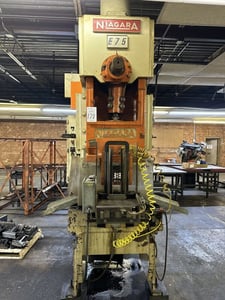 75 Ton, Niagara #E-75, OBI press, 8" stroke, 20" Shut Height, 40 SPM, air clutch, Link 501 controls, #14214J