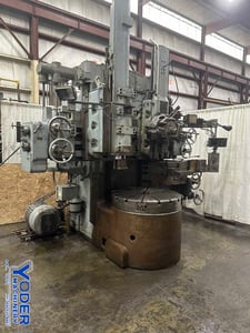 42" Bullard #Cutmaster, vertical turret lathe, 4-jaw chuck, 54" swing, 38" under rail, Trabon lube, #76286