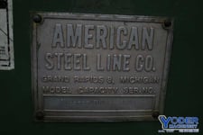 2500 lb. American Steel Line #70, double end coil reel, 18" width, 60" outside dimensions, 16"-21" ID, #76416