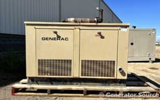 30 KW Generac #90A04512-S, liquid propane generator set, weatherproof enclosure, 120/240 Volts, 652 hours