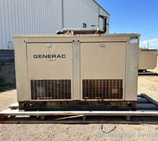 30 KW Generac #90AD4512S, liquid propane generator set, weatherproof enclosure, 120/240 Volts, 783 hours