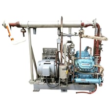 40 HP Mycom F42WA, 4-Cylinder Reciprocating Compressor Package, Semi-Hermetic Driven, 208-230/460 V, 1450 RPM