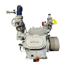 100 HP Mycom F62WB, 8-Cylinder Reciprocating Compressor Package, Belt Driven, 230/460 V, 1200 RPM