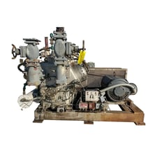 75 HP Mycom N42B, 6-Cylinder Reciprocating Compressor Package, Belt Driven, 230/460 V, 1775 RPM, 470 psig