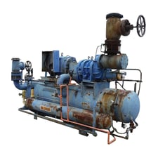 500 HP Dunham-Bush-350, Rotary Screw Compressor Package, 460 V, Missing Control Panel, 1987