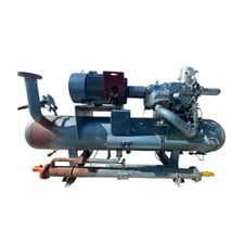 300 HP York-Sabroe SAB 83, Rotary Screw Compressor Package, 460 V, 602 psig, Missing Control Panel, 2004