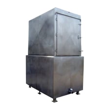 46-1/2" x 69-1/2" Dairy Equip. Co., 4-Plate Falling Film Plate Chiller, 800 gallon, 1989