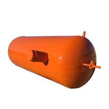 115 Gallons, Globe Ice Machine Co., Horizontal Oil Separator, 23" diameter x 64" L Tank, 250 psi @ 650 F, 1979