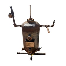 33 gallon H.A. Phillips & Co, Vertical Ammonia Receiver, 12" diameter x 26" L Tank, 250 PSI @ 650 F, 1990