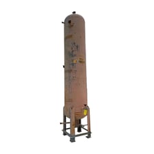 852 gallon Henry Technologies RA- 36768-500, Vertical Ammonia Receiver, 40" diameter x 130" L Tank, 250 PSI @