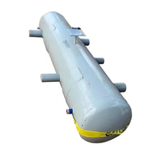 65 gallon Morfab Company, Unused Horizontal Ammonia Thermosyphon Vessel, 16" diameter x 74" L Tank, 250 PSI