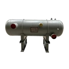 50 gallon Thermatech LTD Horizontal Ammonia Surge Drum, 16" diameter x 46" L Tank, 250 PSI @ 400 F, 2002