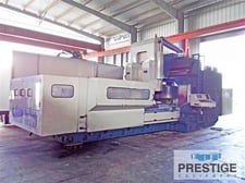 Mighty Viper #B-4000GTDW, twin spindle CNC bridge mill, 160" X, 80" Y, 108" B/C, Mits M530 CNC, (2) 20