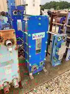 49 sq.ft., APV, VEGA017-M-12 SACC transfer cooler, 39 plates capacity, 145 psi, gasket type, .6MM plate