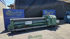 12' x 5/16" Bertsch #8-B, initial pinch power roll, 10.5" roll diameter, 6-12 FPM, rear roll geared & lower