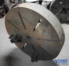 36" Face plate type chuck, 4 T-slots, 1" dia T-slots, 2-jaw, 6-1/6" plate thckness, #57433