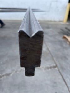 150" L, Female press brake die, 7/8" die width, 1-3/4" die height, 1/2" die opening, #74403