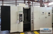 Averex #HS550K, 31.5" X, 31.5" Y, 19.68"pallets, 0.001°, 60 automatic tool changer,Fanuc Oi-M, thru spindle