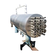 94.2 sq.ft., Chester Jensen #SV-20, Stainless Shell and Tube Heat Exchanger, (24) 1.5" diameter x 120" L Tubes