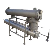332 sq.ft., 100 psi shell, 75 psi tube, Merrick Mechanical, Stainless Steel Shell and Tube Pre-Heater and