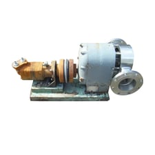 Tri-Clover, Positive Displacement Pump, Missing rotors. Hydraulic motor, (2) 6" diameter Flange Inlet/Outlet