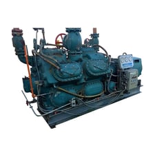 250 HP Mycom N12B, 1Bare 2-Cylinder Reciprocating Compressor, Semi-Hermetic Driven, 460 V, 1180 RPM